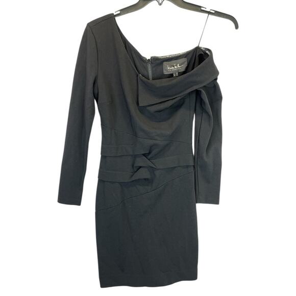 Nicole Miller Structured One Shoulder dress black - 8 - Picture 2 of 13